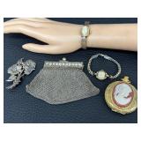 Vintage Ladies Finds! Vintage Mesh Coin Purse, Vintage Watch and More