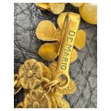 Vintage Signed DeMario Necklace / Vintage Signed DeMario Faux Pearl and Rhinestone Necklace