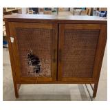 Warwick 2 Door Rattan Cabinet-33.9"x13.9"x32"-See Photos