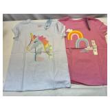 2 of Each Size Large(10-12)Cat & Jack Rainbow & Unicorn Girls T-Shirts