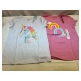 2 of Each Size Large(10-12)Cat & Jack Rainbow & Unicorn Girls T-Shirts