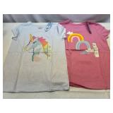 2 of Each Size Large(10-12)Cat & Jack Rainbow & Unicorn Girls T-Shirts