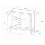 Warwick 2 Door Rattan Cabinet-33.9"x13.9"x32"-See Photos