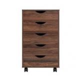 MAYKOOSH 5-Drawer Brown Oak 26 in. H x 16 in. W x 16 in. D Wood Lateral File Cabinet  Customer Returns See Pictures