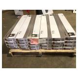 24 Boxes of TrafficMaster Honey Oak 4 MIL x 6 in. W x 36 in. L Peel and Stick Water Resistant Luxury Vinyl Plank Flooring (36 sqft/case)  Customer Returns See Pictures