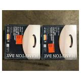 Lot of Hampton Bay Stetson 11 in. Transitional Satin Bronze 5CCT Integrated LED Flush Mount with Frosted Clear Glass Shade for Kitchen   Customer Returns See Pictures