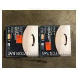 Lot of Hampton Bay Stetson 11 in. Transitional Satin Bronze 5CCT Integrated LED Flush Mount with Frosted Clear Glass Shade for Kitchen   Customer Returns See Pictures