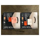 Lot of Hampton Bay Stetson 11 in. Transitional Satin Bronze 5CCT Integrated LED Flush Mount with Frosted Clear Glass Shade for Kitchen   Customer Returns See Pictures