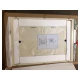 Martin Svensson Home Elegant 38 in. White with Grey Top TV Stand Fits TVs up to 42 in. with Adjustable Shelf   Customer Returns See Pictures