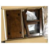 Lazzara Nisky 17 in. Cherry Finish Solid Wood Dining Stool with Wood Seat (Set of 2)   Customer Returns See Pictures