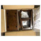 Lazzara Nisky 17 in. Cherry Finish Solid Wood Dining Stool with Wood Seat (Set of 2)   Customer Returns See Pictures