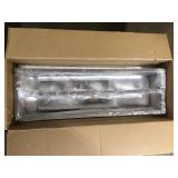 Hampton Bay Boswell Quarter 34 in. 5-Light Brushed Nickel Farmhouse Linear Chandelier with Weathered Wood Accents   Customer Returns See Pictures