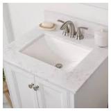 Home Decorators Collection 25 in. W x 22 in. D Cultured Marble White Rectangular Single Sink Vanity Top in Pulsar Customer Returns See Pictures