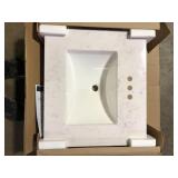 Home Decorators Collection 25 in. W x 22 in. D Cultured Marble White Rectangular Single Sink Vanity Top in Pulsar Customer Returns See Pictures