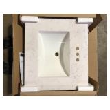 Home Decorators Collection 25 in. W x 22 in. D Cultured Marble White Rectangular Single Sink Vanity Top in Pulsar Customer Returns See Pictures