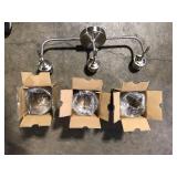 Hampton Bay Ayelen 22 in. 3-Light Brushed Nickel Modern Bathroom Vanity Light  Customer Returns See Pictures