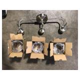 Hampton Bay Ayelen 22 in. 3-Light Brushed Nickel Modern Bathroom Vanity Light  Customer Returns See Pictures