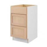 Hampton Bay 18 in. W x 24 in. D x 34.5 in. H Ready to Assemble Drawer Base Kitchen Cabinet in Unfinished with CLICKREADY Technology    Customer Returns See Pictures