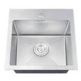 Attop Handmade Stainless steel 18 in. Single Bowl Top Mount Scratch-Resistant Nano Drop-in Kitchen Sink With Strainer  Customer Returns See Pictures