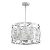Home Decorators Collection Westchester 4-Light Polished Chrome Round Drum Pendant Light   Customer Returns See Pictures