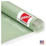 shhh! The Silencer 100 sq. ft. 3 Ft. x 33.3 ft. x 2mm Premium Sound and Moisture Barrier for Hardwood, Eng Wood, Laminate, Attached Pad  Customer Returns See Pictures