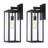 Hukoro Martin 21 in. H 1-Light Matte Black Hardwired Outdoor Wall Lantern Sconce(2-Pack)  Customer Returns See Pictures