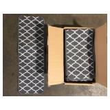 Beverly Rug Trellis Gray 26 in. x 8.5 in. Non-Slip Rubber Back Stair Tread Cover (Set of 15) Customer Returns See Pictures