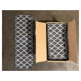 Beverly Rug Trellis Gray 26 in. x 8.5 in. Non-Slip Rubber Back Stair Tread Cover (Set of 15) Customer Returns See Pictures