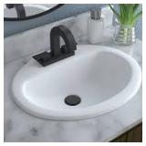 Glacier Bay Aragon 20 in. Drop-In Oval Vitreous China Bathroom Sink in White   Customer Returns See Pictures