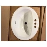 Glacier Bay Aragon 20 in. Drop-In Oval Vitreous China Bathroom Sink in White   Customer Returns See Pictures