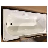 Bootz Industries Maui 60 in. x 30 in. Soaking Bathtub with Left Drain in White Damaged Customer Returns See Pictures