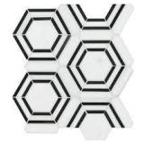 5 Boxes of MSI Georama Nero 13 in. x 11 in. x 10 mm Polished Marble Mosaic Tile (9.9 sq. ft. / case)  Customer Returns See Pictures