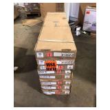 8 Boxes of Cap A Tread Vesinet/Ella By Ok/Bldr Pss Hck/Lxrs Pn 47in.Lx12.15in.Wx2.28in.T Laminate Stair Tread and Reversible Riser Kit   Customer Returns See Pictures