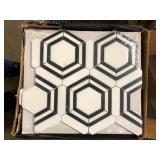 5 Boxes of MSI Georama Nero 13 in. x 11 in. x 10 mm Polished Marble Mosaic Tile (9.9 sq. ft. / case)  Customer Returns See Pictures