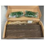 Wooden Swing Shelf Kit with Rope and Decorative Faux Greenery