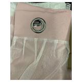 Set of Pink Sheer Curtains with Grommet Top and Star Design