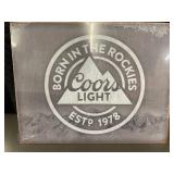 Coors Light Metal Sign Decor - Born in the Rockies