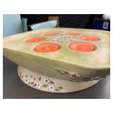 Decorative Ceramic Tealight Holder with 6 Orange Candles