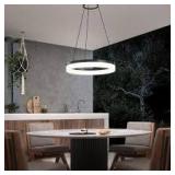 Artika Optical Ring 1-Light Black Modern 3 CCT Intergrated LED Outdoor Ceiling Hanging Porch Pendant-Light   Customer Returns See Pictures