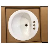 Glacier Bay 19 in. Drop-In Round Vitreous China Bathroom Sink in White   Customer Returns See Pictures