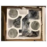 Home Decorators Collection Knollwood 17-1/2 in. 3-Light Black Bronze with Brass Accents Industrial Round Chandelier for Kitchens Bulbs IncludedCustomer Returns See Pictures