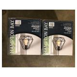Lot of Hampton Bay Brielle 60-Watt 1-Light Matte Black Shaded Pendant Light with Cage Shade   Customer Returns See Pictures