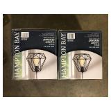 Lot of Hampton Bay Brielle 60-Watt 1-Light Matte Black Shaded Pendant Light with Cage Shade   Customer Returns See Pictures