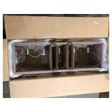 Hampton Bay Boswell Quarter 34 in. 5-Light Brushed Nickel Farmhouse Linear Chandelier with Weathered Wood Accents Customer Returns See Pictures