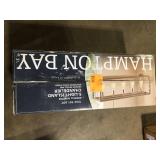 Hampton Bay Boswell Quarter 34 in. 5-Light Brushed Nickel Farmhouse Linear Chandelier with Weathered Wood Accents Customer Returns See Pictures