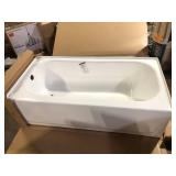 Bootz Industries Maui 60 in. x 30 in. Soaking Bathtub with Left Drain in White Damaged   Customer Returns See Pictures