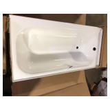 Bootz Industries Maui 60 in. x 30 in. Soaking Bathtub with Left Drain in White Damaged   Customer Returns See Pictures