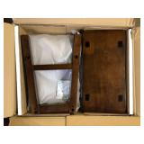 Lazzara Nisky 17 in. Cherry Finish Solid Wood Dining Stool with Wood Seat (Set of 2)   Customer Returns See Pictures