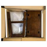 Lazzara Nisky 17 in. Cherry Finish Solid Wood Dining Stool with Wood Seat (Set of 2)   Customer Returns See Pictures