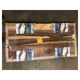 Hampton Bay 4 ft. L x 25 in. D Finished Saman Solid Wood Butcher Block Standard Countertop in with Live Edge     Customer Returns See Pictures